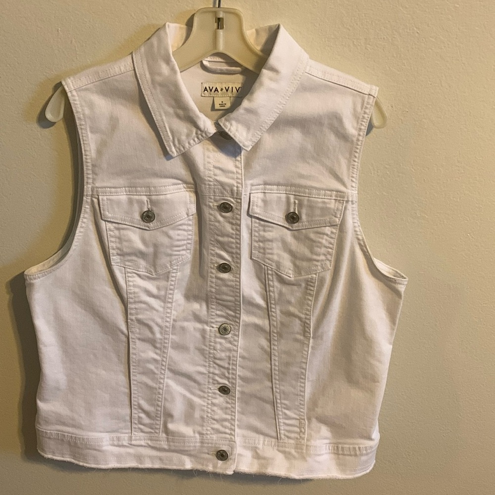 White Denim Vest